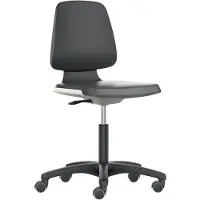 BIMOS Siège de travail pivotant Labsit Roulettes Assise anthracite Tissu Supertec noir 450-650 mm (45 - 65 cm)