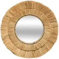 Atmosphera Miroir mural en Raphia D 57 cm