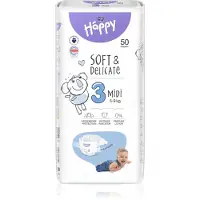 Bella Baby Happy Soft&Delicate couches jetables équipées de canaux Midi 5-9 kg 50 pcs