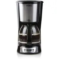 Domo DO708K, Cafetière à tirage, 1.5 l, Café moulu, Noir, Acier inoxydable