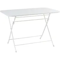 En.casa Table pliante 'Sande' rectangulaire acier 71x70x110 cm blanc