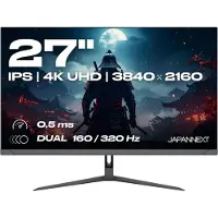 Japannext Moniteur gaming 27 pouces double mode 160 Hz/4K (3840 x 2160) et 320 Hz/FHD (1920 x 1080) 0,5 ms JN-IPS27G1632UF