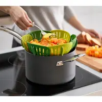 Joseph Joseph Panier vapeur pliable et anti-rayures Bloom Vert
