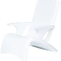 Step2 Vero Chaise Adirondack Pour Piscine En Plastique Blanche - Avec Accoudoirs | Transat Avec Base Lestable Et Plastique Uv20 - Pour Profondeur