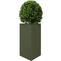 vidaXL Jardinière vert olive triangulaire 50x43x75 cm acier
