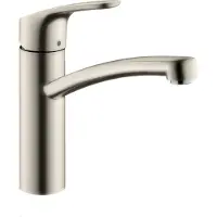 Hansgrohe Robinet de cuisine Focus M41, monocommande, 1 jet, finition en acier inoxydable
