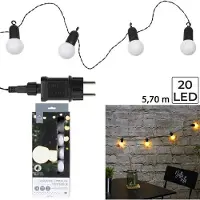 Home Deco Factory Guirlande Ampoules Blanches 20 Leds 5m70 M6 -