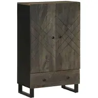 vidaXL Buffet noir 60x33x100 cm bois de manguier massif