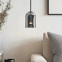 LumenXL Lampe suspendue Topel en forme de cloche - verre fumé