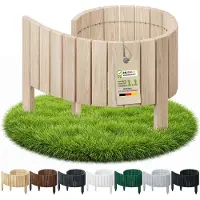 Pemicont Floranica Bordure de pelouse bois 100 x 20 cm, Non traité – bord droit, bordure d'allée, rouleau de pin
