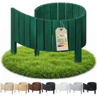 Pemicont Floranica Bordure de pelouse bois 100 x 30 cm, Vert – bord droit, bordure d'allée, rouleau de pin
