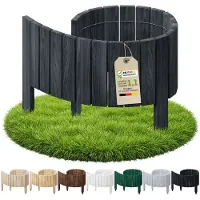 Pemicont Floranica Bordure de pelouse bois 100 x 30 cm, Anthracite – bord droit, bordure d'allée, rouleau de pin