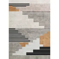 Bamyum Carie Bedruckter Teppich Chenille-Druck Maschinell Hergestellt 160 x 230 cm (160 x 230 cm)