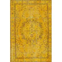 Bamyum Giallo Bedruckter Teppich Chenille-Druck Maschinell Hergestellt 120 x 180 cm (120 x 180 cm)