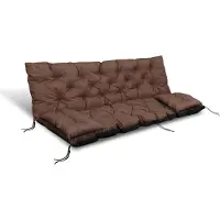 AIO Factory Coussin de jardin 120 x 60 x 50 cm + 2 coussins pour balancelle, imperméables, marron