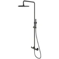 Omnires Y - Doucheset met kraan, diameter 25 cm, geborsteld grafiet Y1244MGR