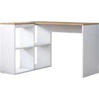 CALICOSY - Bureau d'angleReproduction chêne et blanc L120 cm - CASSIE