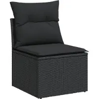 vidaXL Ensemble de salon de jardin 6 pièces avec coussins noir poly rotin