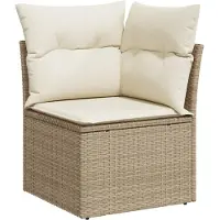vidaXL Ensemble de jardin canapé 8 pièces avec coussins Beige Poly Rattan