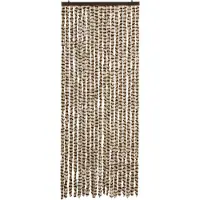vidaXL Rideau anti-mouches beige et brun 56x200 cm chenille