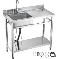 Vevor Évier cuisine utilitaire en acier inoxydable