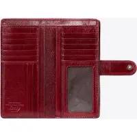 WITTCHEN Porte-monnaie femme en cuir véritable, vertical, rouge, cuir naturel