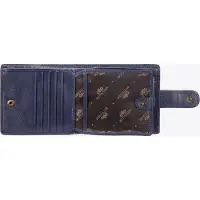 WITTCHEN Portefeuille en cuir pour homme avec fermeture à bouton-pression, bleu marine, cuir naturel