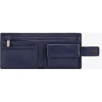 WITTCHEN Portefeuille pour homme en cuir, de taille moyenne, avec protection RFID, bleu marine, cuir naturel