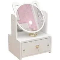 INF Miroir de courtoisie avec tiroirs, Petit miroir rond à double tiroir model 2