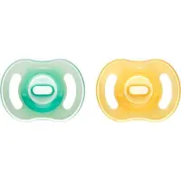 Tommee tippee Ultra Light Night tétine Yellow/ Green 0-6m 2 pcs