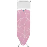 Brabantia Bügelbrett C mit Dampfeinheitshalter, Planche à repasser, Blanc, Pink, Beige