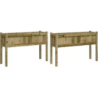 vidaXL Jardinières 2 pcs avec pieds bois de pin imprégné