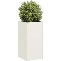 vidaXL Jardinière blanc 40x40x80 cm acier laminé à froid