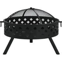 vidaXL Plateau de feu avec tisonnier 58 cm XXL Acier