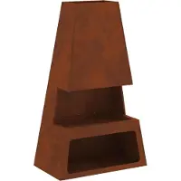 vidaXL – Brasero avec aspect rouillé, 60 x 35 x 100 cm, acier résistant aux intempéries