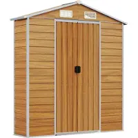 vidaXL Abri de jardin brun clair 191x385x198 cm Acier galvanisé