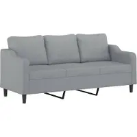vidaXL Ensemble de canapés 3 pièces avec coussins Tissu gris clair