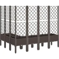 vidaXL Jardinière avec treillis marron 160x120x142 cm PP