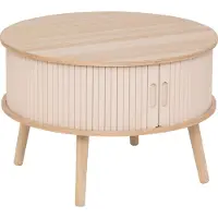Atmosphera Couchtisch 2 türen "nysos" beige 60x60x40,7cm - Atmosphera créateur d'intérieur