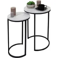 Mendler Lot de 2 tables d'appoint -K46