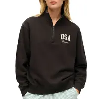 Superdry Sweat-shirt 'Athletic Essentials' anthracite / blanc cassé