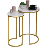 Mendler Lot de 2 tables d'appoint -K46