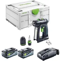 Festool C 18 Basic Perceuse-visseuse sans fil 18 V 45 Nm Brushless + 2x batterie 8,0 Ah + chargeur rapide + Systainer