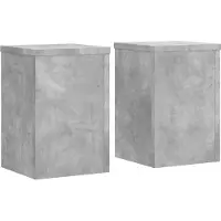 vidaXL Supports pour plantes 2 pcs gris béton bois d'ingénierie