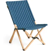 HAY Outdoor Market Chaise Pliante Blue with beige stripe