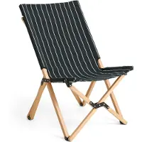 HAY Outdoor Market Chaise Pliante Black with beige stripe