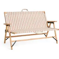 HAY Outdoor Market Folding Canapé Beige with red stripe