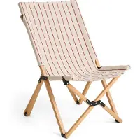 HAY Outdoor Market Chaise Pliante Beige with red stripe