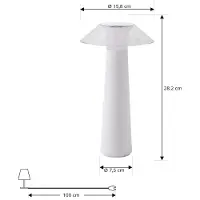 LINDBY - Gomba LED Portable Extérieur Lampe de Table Blanc