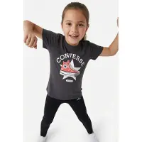 Converse T-Shirt 'SNEAKER' gris foncé / rouge clair / noir / blanc